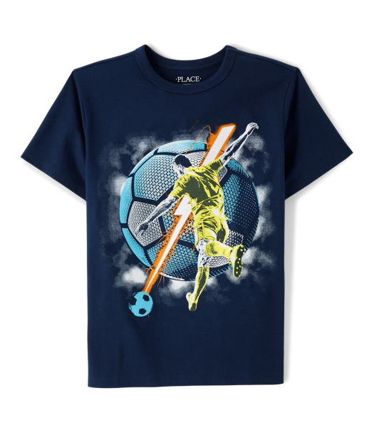 Childrens Place Navy Soccer Graphic Tee